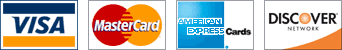 Visa, MasterCard, American Express & Discover Credit Cards Accepted
