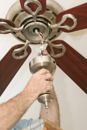 Ceiling fan install in Dublin, OH by PTI Electric, Plumbing, & HVAC.
